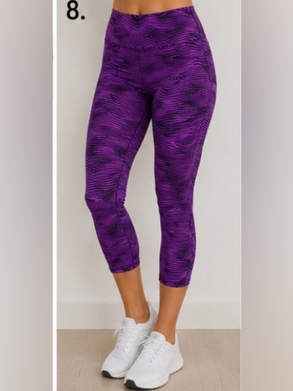 Lululemon Pink Black Wavy Print Crop Leggings Capris Size 8 💕🖤